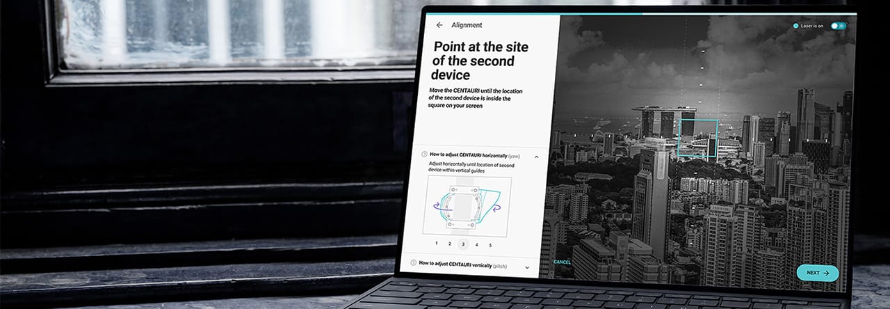 Laptop with app on screen